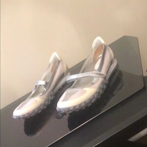 Stylish Women's Silver and Cream Shoes